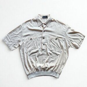 Vintage ALAN STUART Men’s Size M Banded Cream Club Retro Disco Shirt MINT!